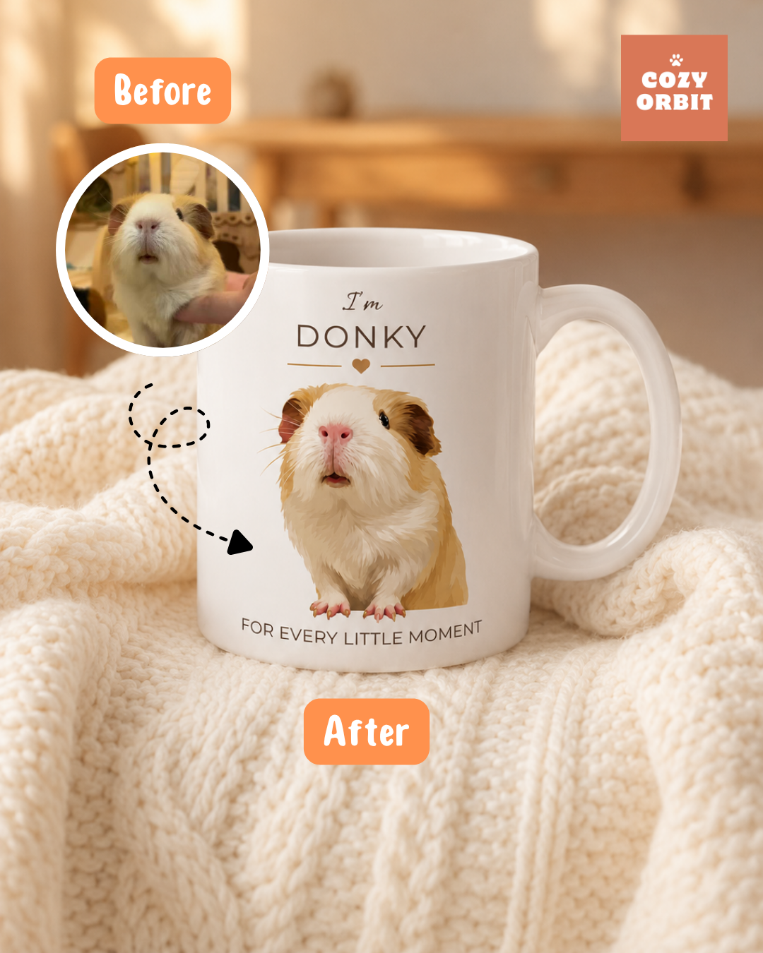 แก้วภาพวาดหนูแกสบี้ Donky